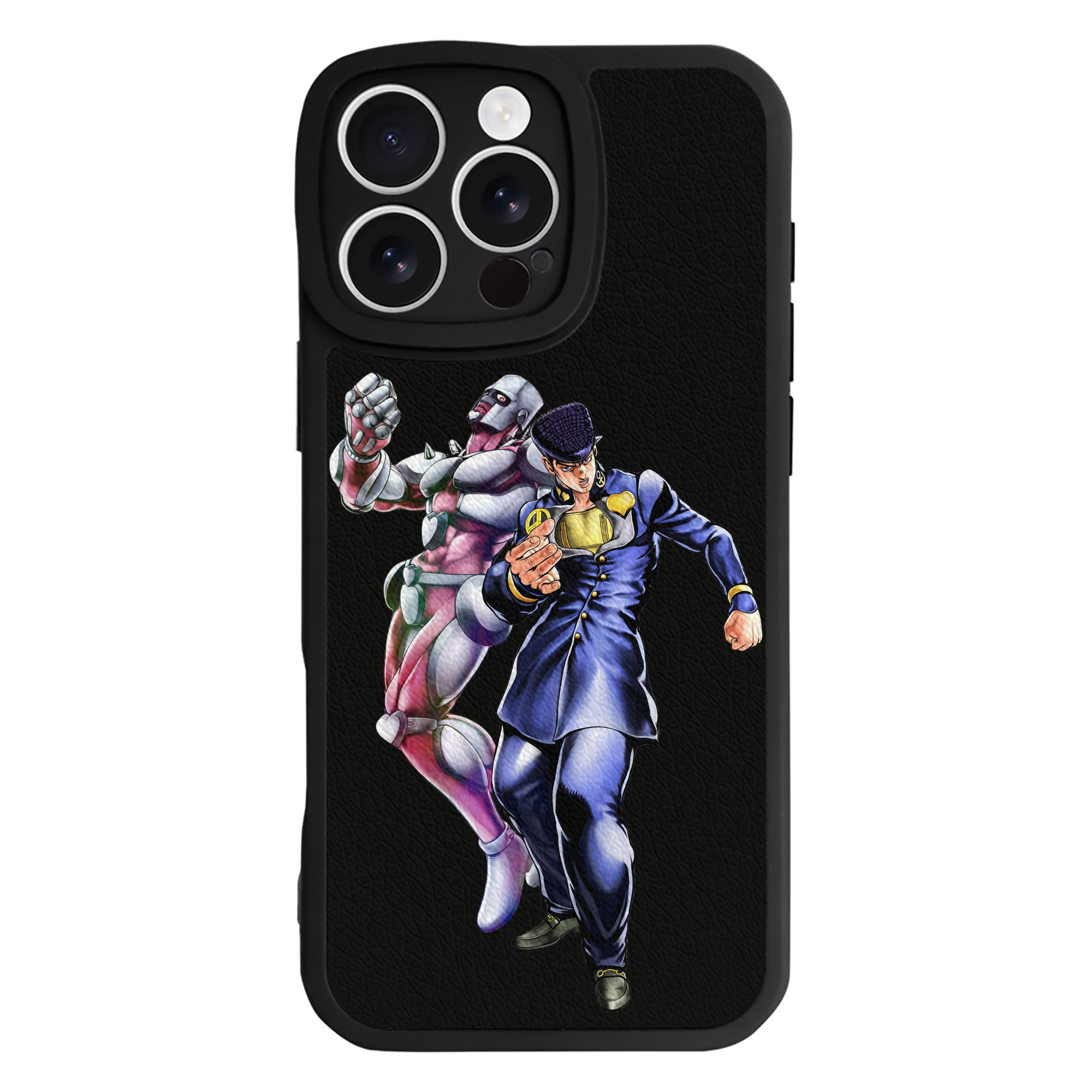 （画像用） ジョジョの奇妙な冒険 ひがしかた じょうすけ JoJo's Bizarre Adventure Higashikata Josuke 【iPhone 16シリーズ対応】シリコンスマホケース（レザー調） 材質：シリコン